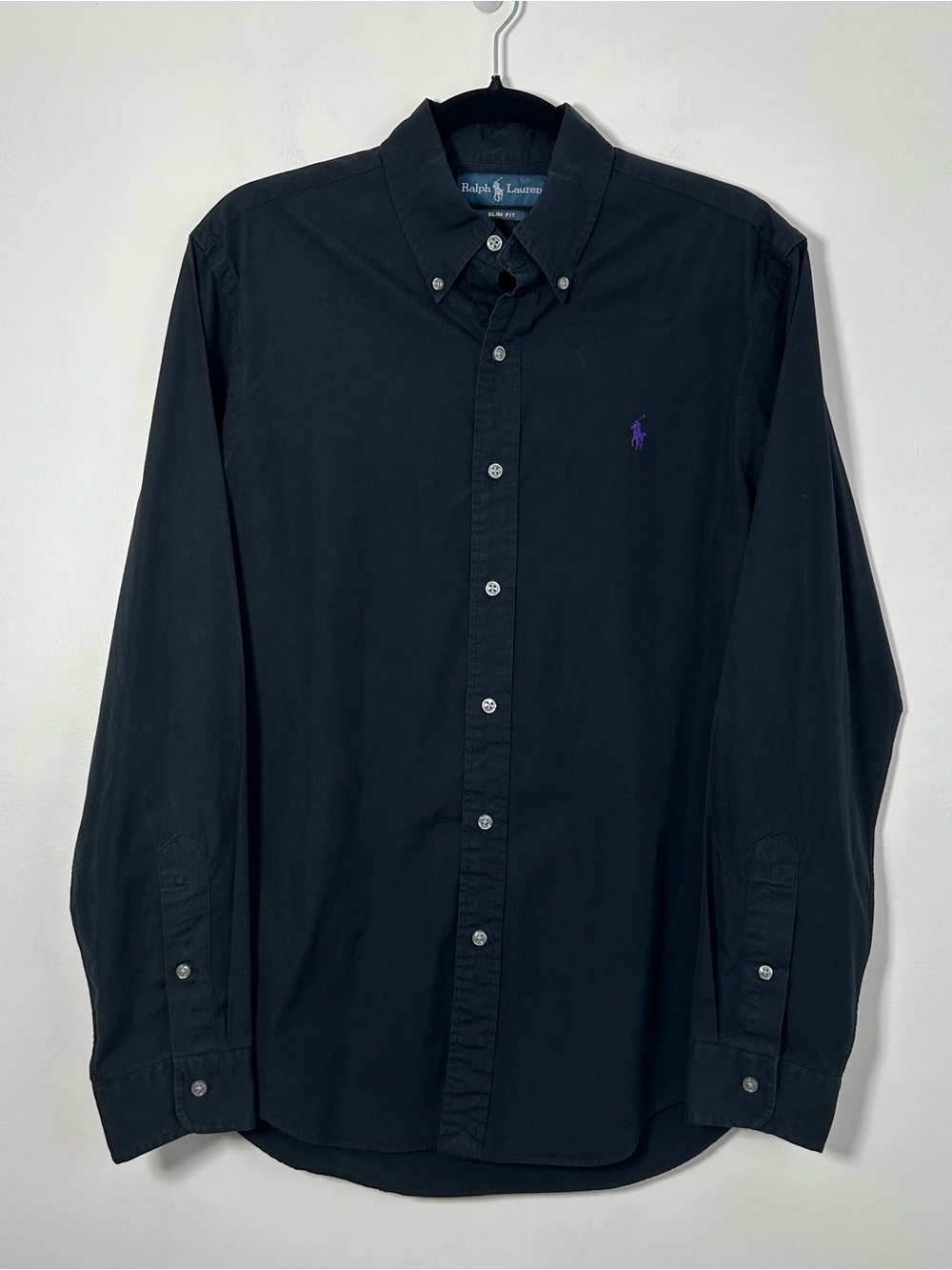 Ralph Lauren Men’s Black Slim Fit Button Down Shirt Size M 100% Cotton